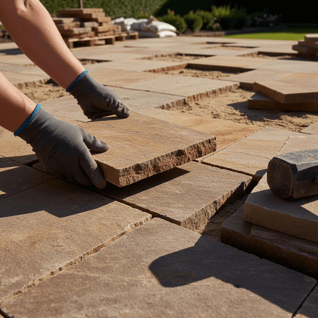 Hardscaping installation for patios and walkways