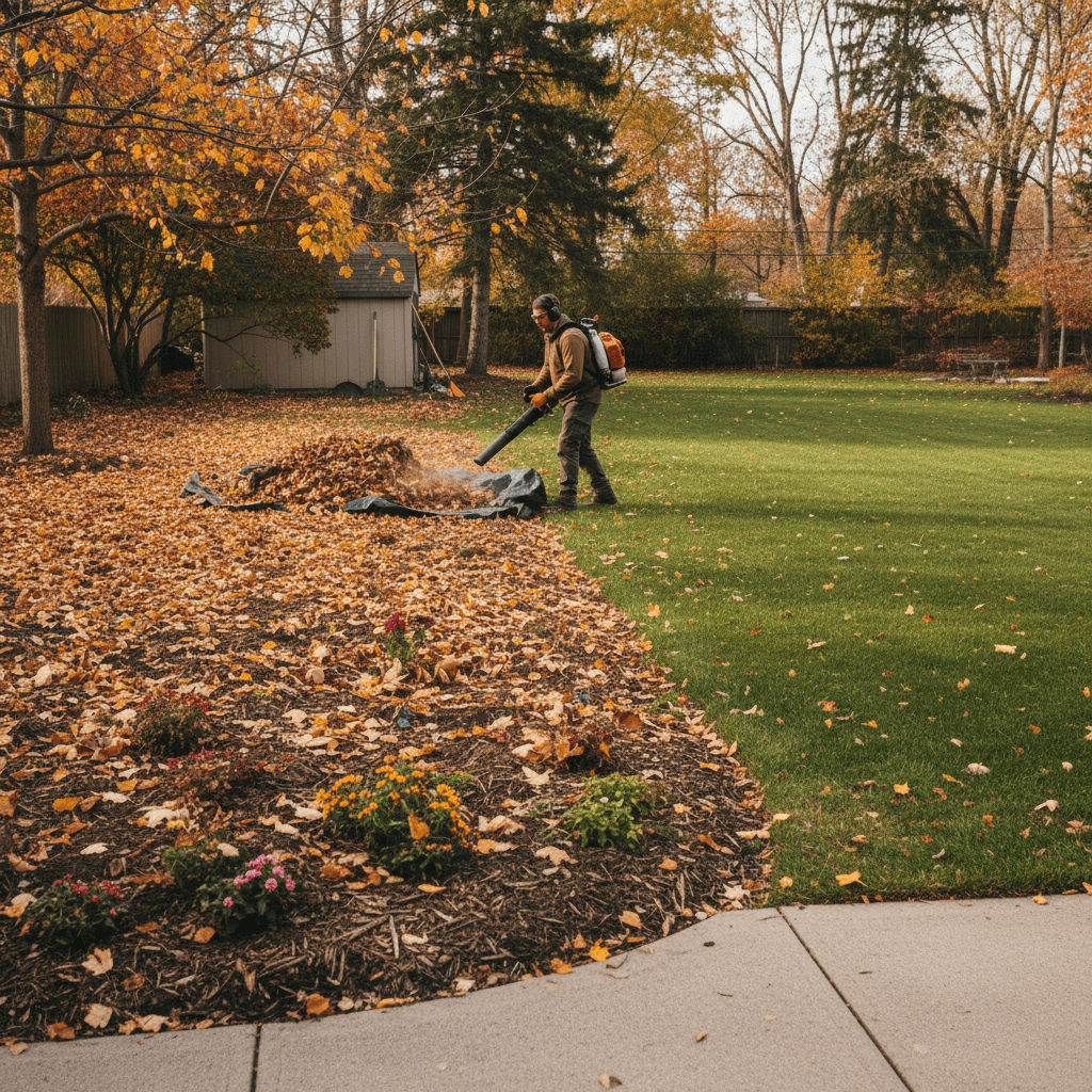 Seasonal property cleanup and debris removal