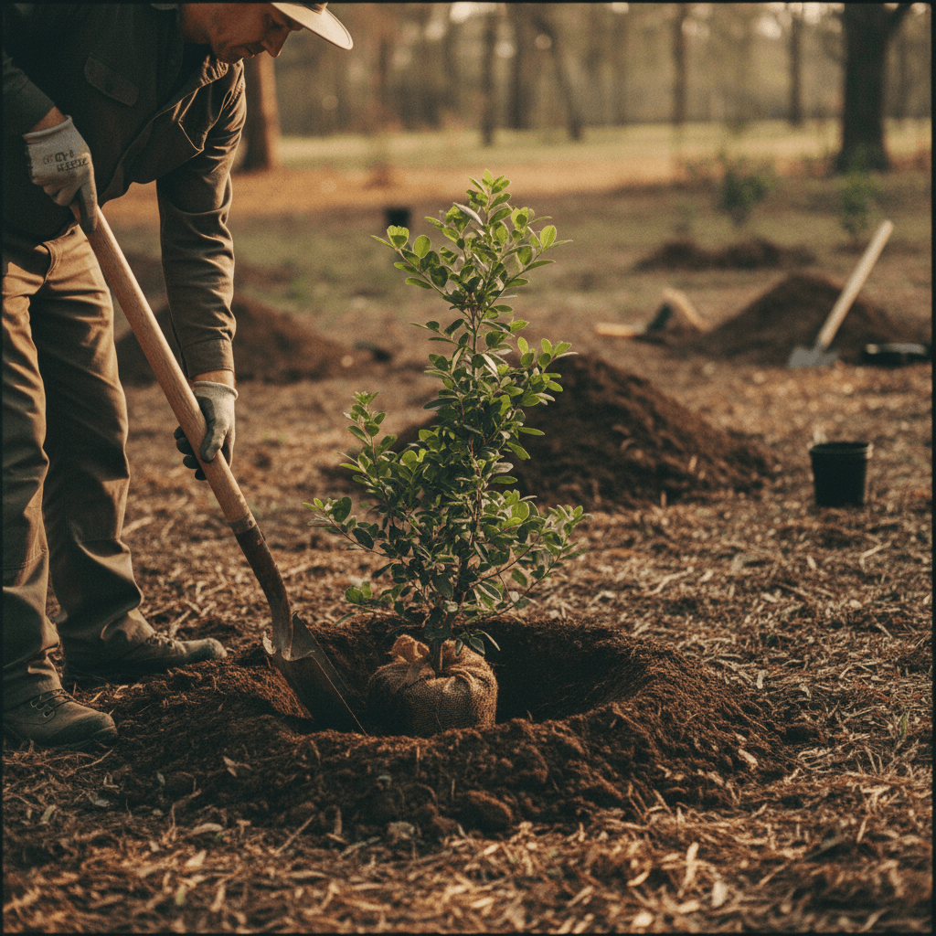 Professional plant installation and landscaping